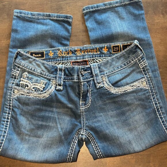 Rock Revival Bambi Capris Sz 25 - Picture 2 of 10